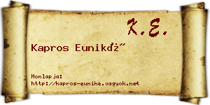 Kapros Euniké névjegykártya